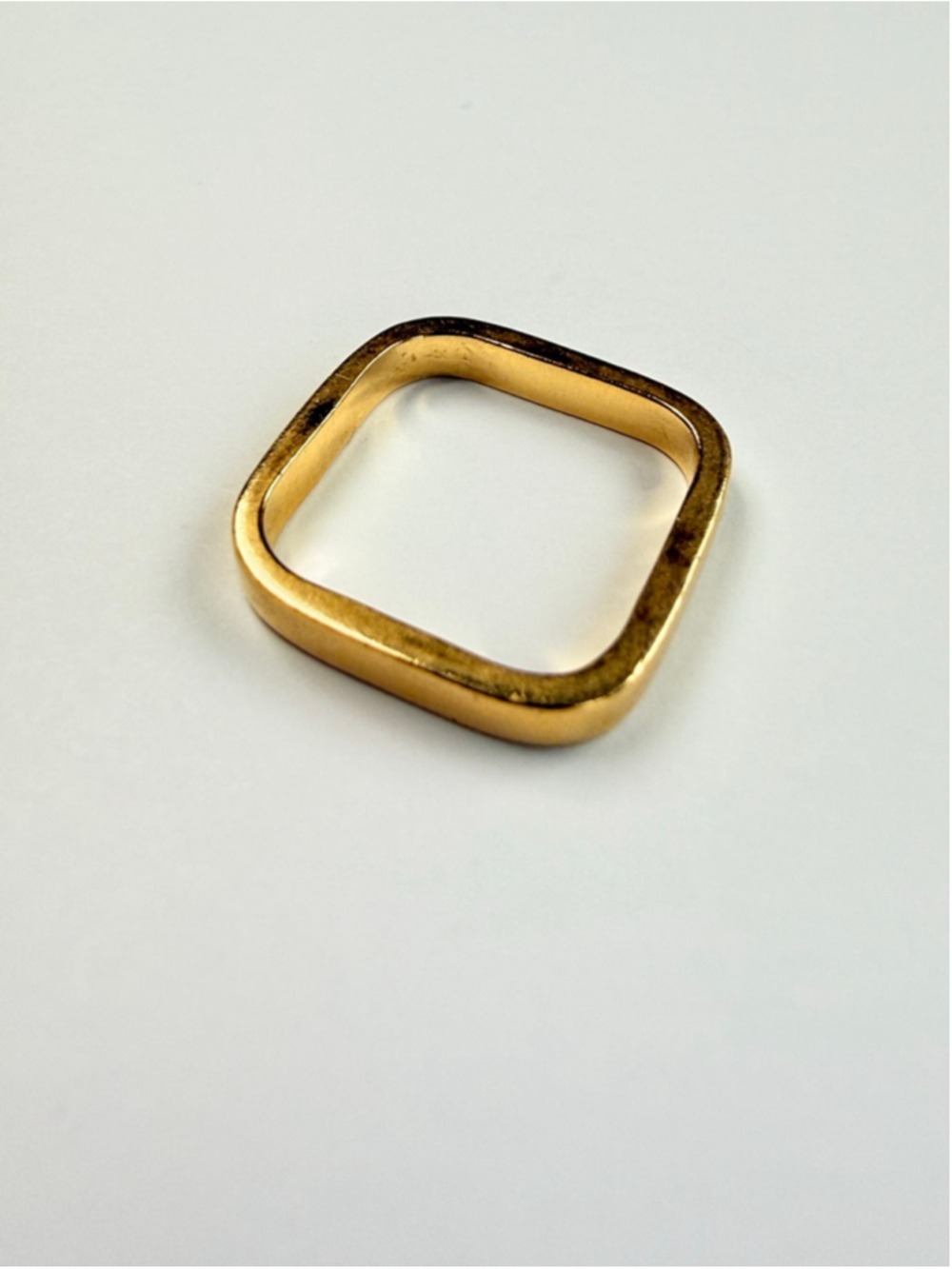 14K Solid Gold Designer NOVA Modern Minimalist Square Band Stacking Ring N2 - Picture 5 of 11